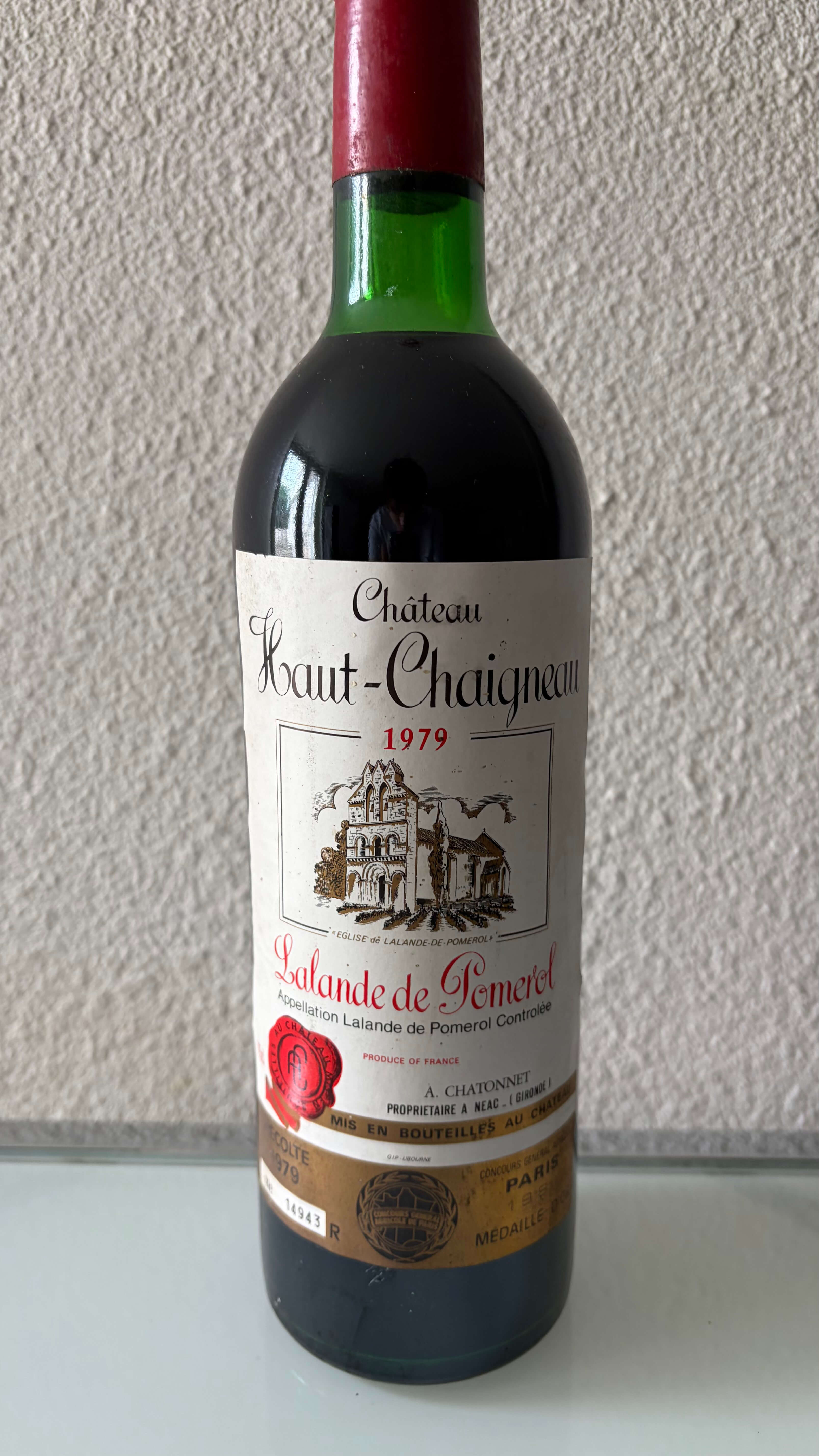 Château Haut-Chaigneau 1979 – Lalande-de-Pomerol – Médaille Paris