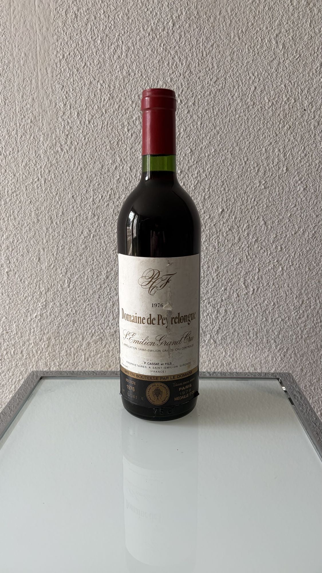 Domaine de Peyrelongue 1976 – Saint-Émilion Grand Cru – Médaille d'Or Paris 1978